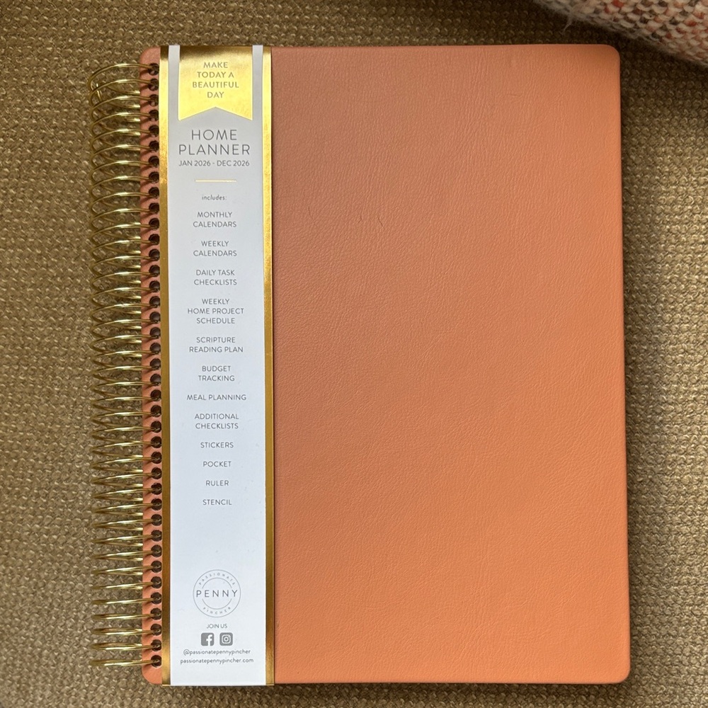 Passionate Penny Pincher Home Planner with Gold Spiral Binding